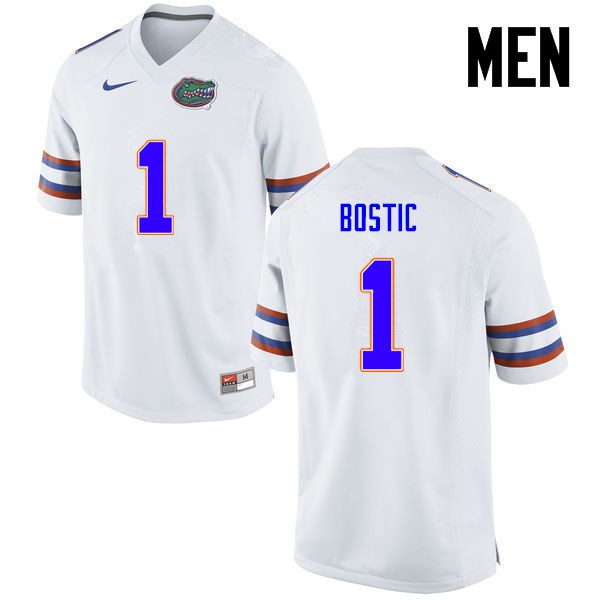 Florida Gators Men #1 Jonathan Bostic College Football White